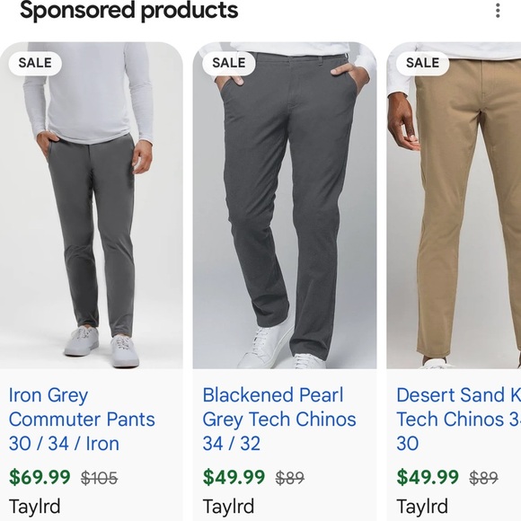 TAYLRD Men’s Charcoal Tech Chinos Sz 35x30 - Picture 2 of 9